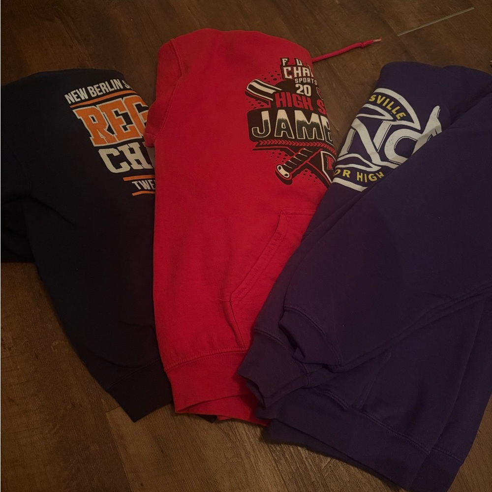 Kids Red Hooded Sweatshirt - School Graphic Pullover